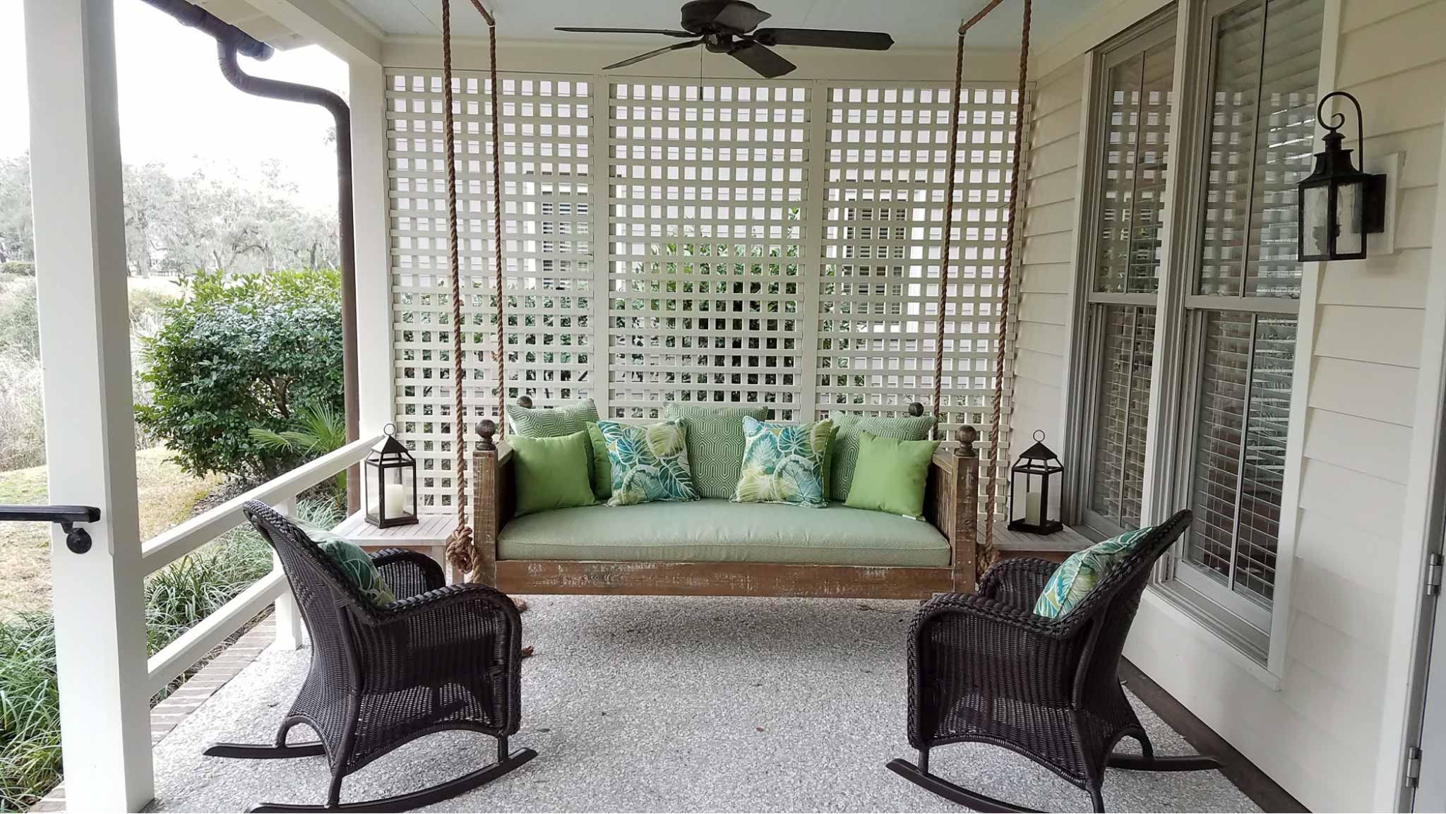 Porch with swinging couch